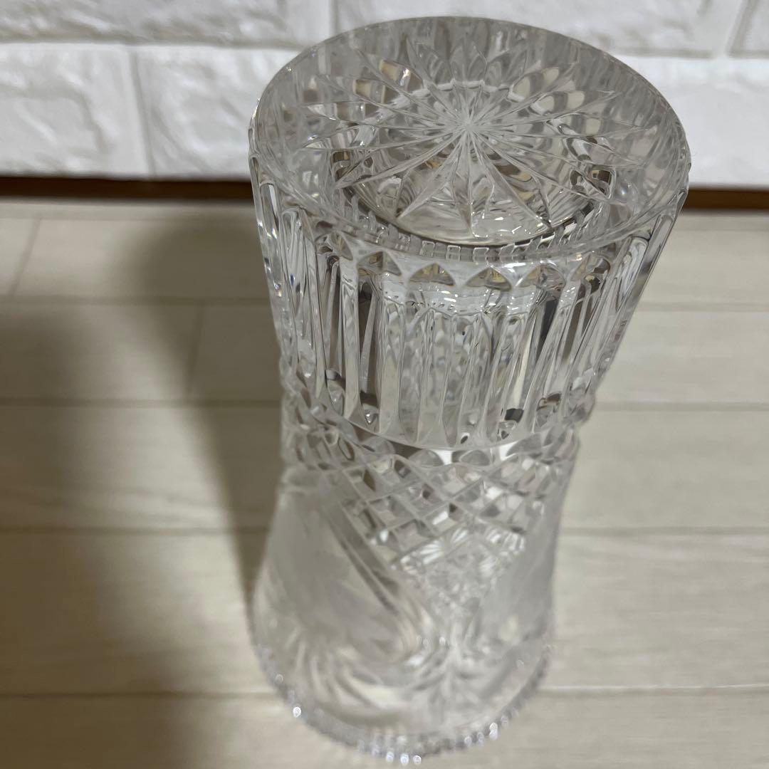 HOYACRYSTAL クリスタル花瓶　クリスタル　花瓶　フラワーベース　切り子