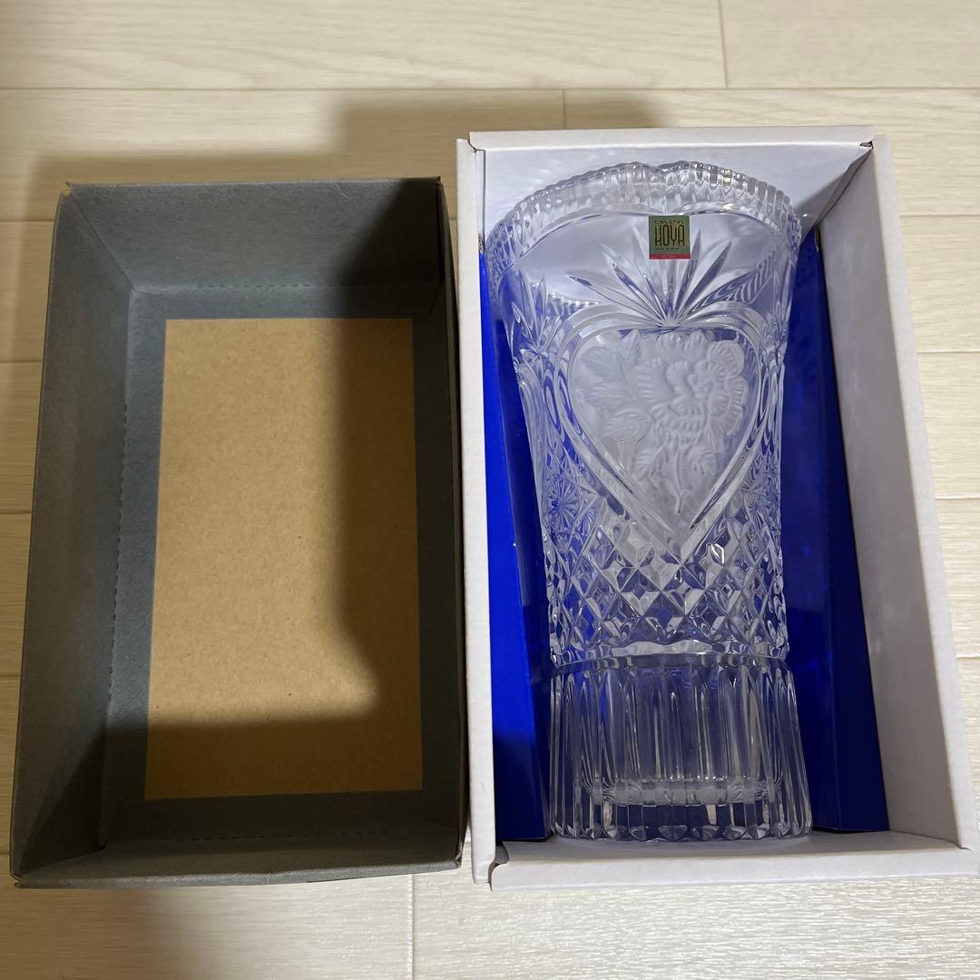 HOYACRYSTAL クリスタル花瓶　クリスタル　花瓶　フラワーベース　切り子