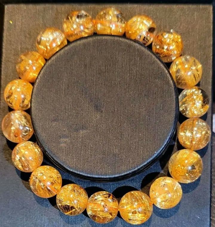 ！最安値！★極上ハイランク★！高級！板状ゴールドタイチンルチルブレスレット