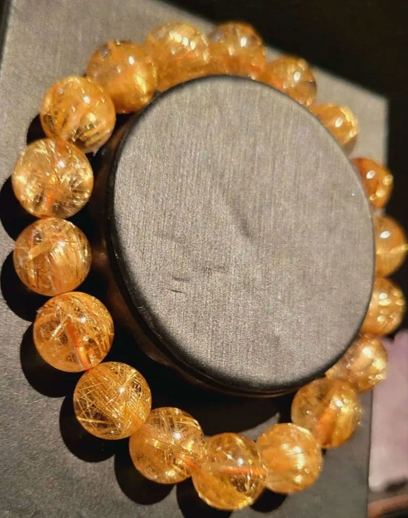 ！最安値！★極上ハイランク★！高級！板状ゴールドタイチンルチルブレスレット