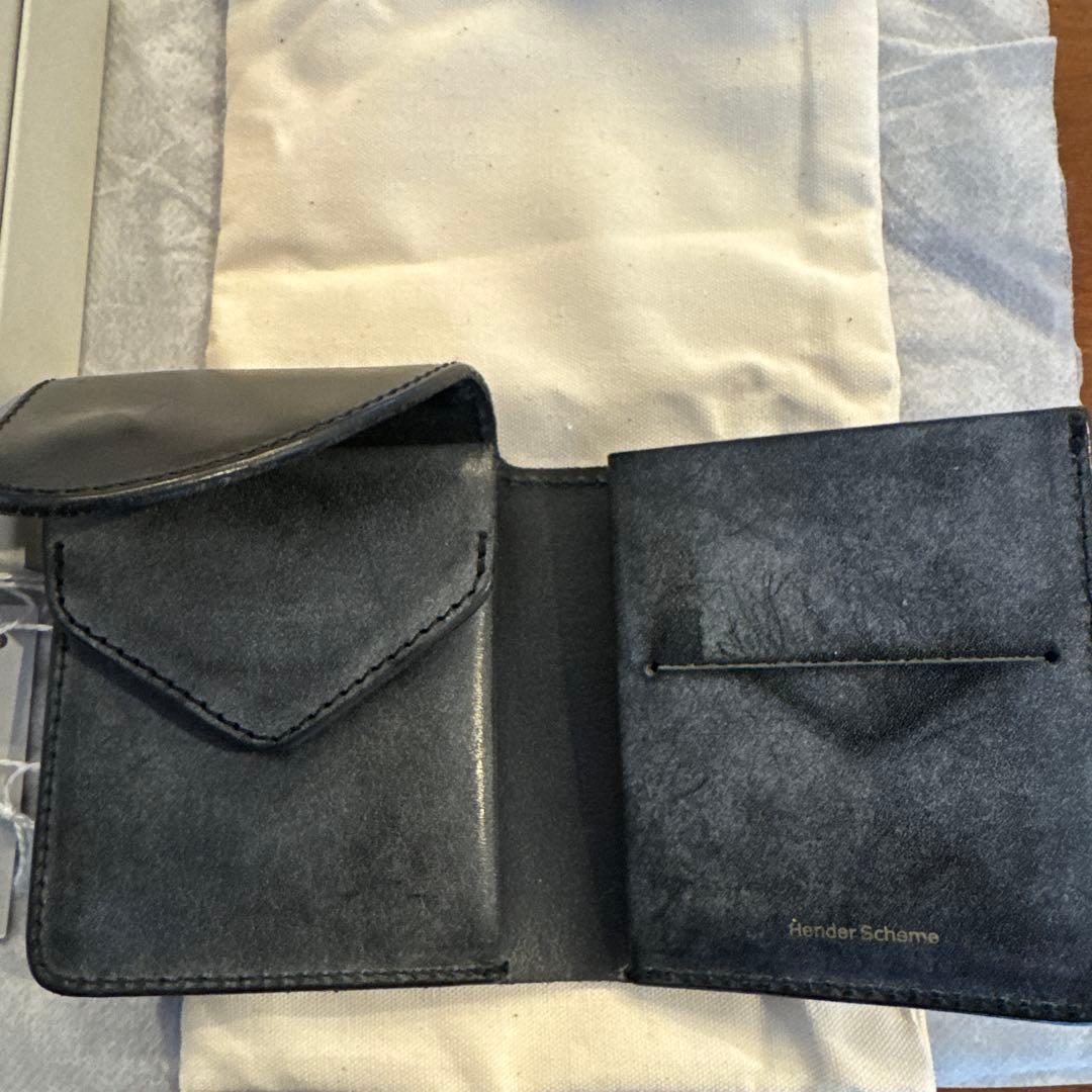 Hender Scheme 二つ折り財布 黒　付属品完備