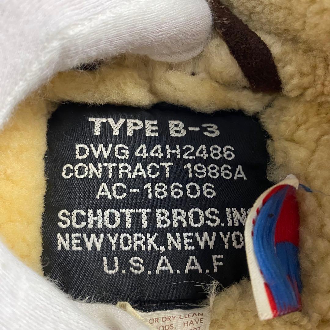 schottショット　B-3 フライトジャケット　40 リアルムートン　羊革