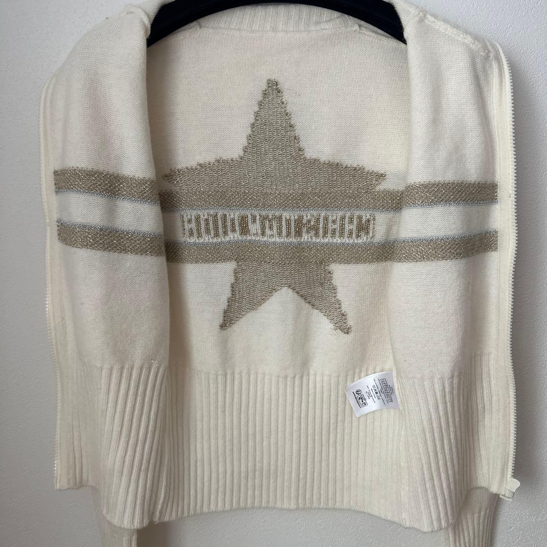 CHRISTIAN DIOR 星型デザイン ジップアップセーター