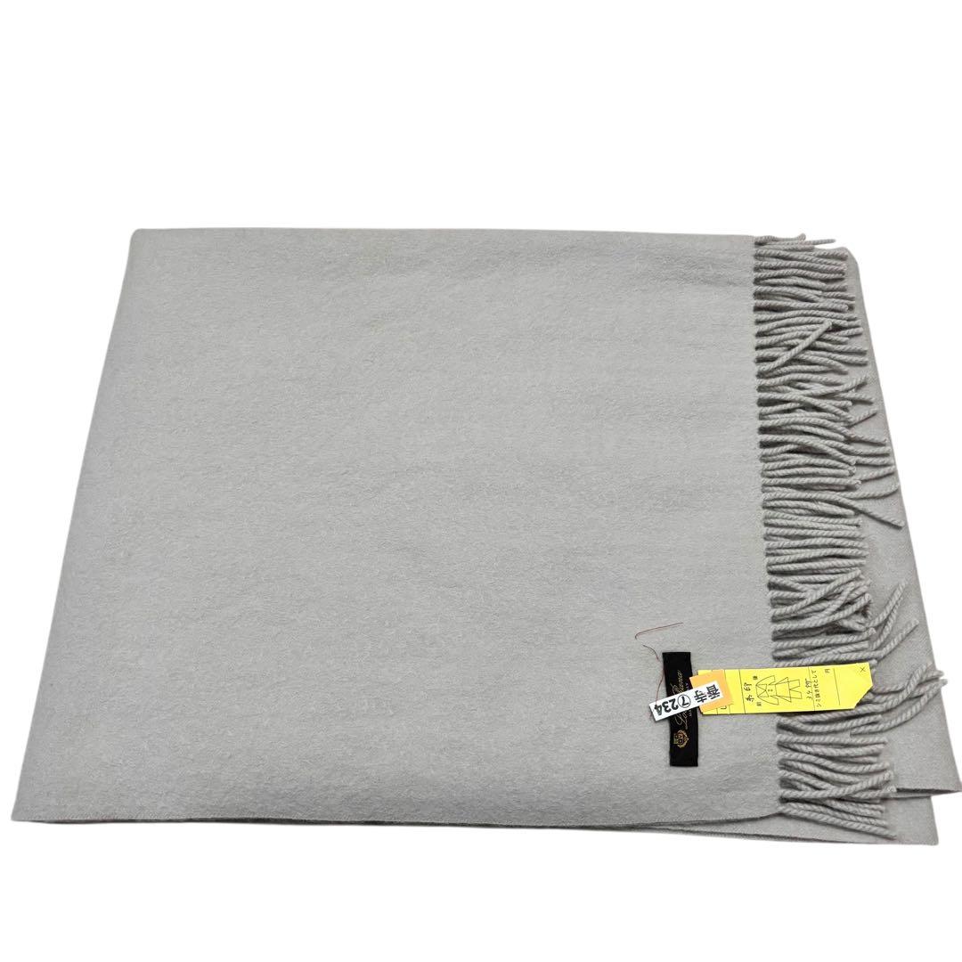 【最高峰】ロロピアーナ カシミヤ100 大判ストール グレージュ クリーニング済