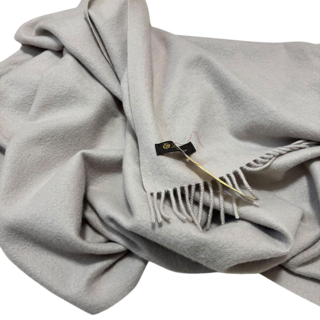 【最高峰】ロロピアーナ カシミヤ100 大判ストール グレージュ クリーニング済