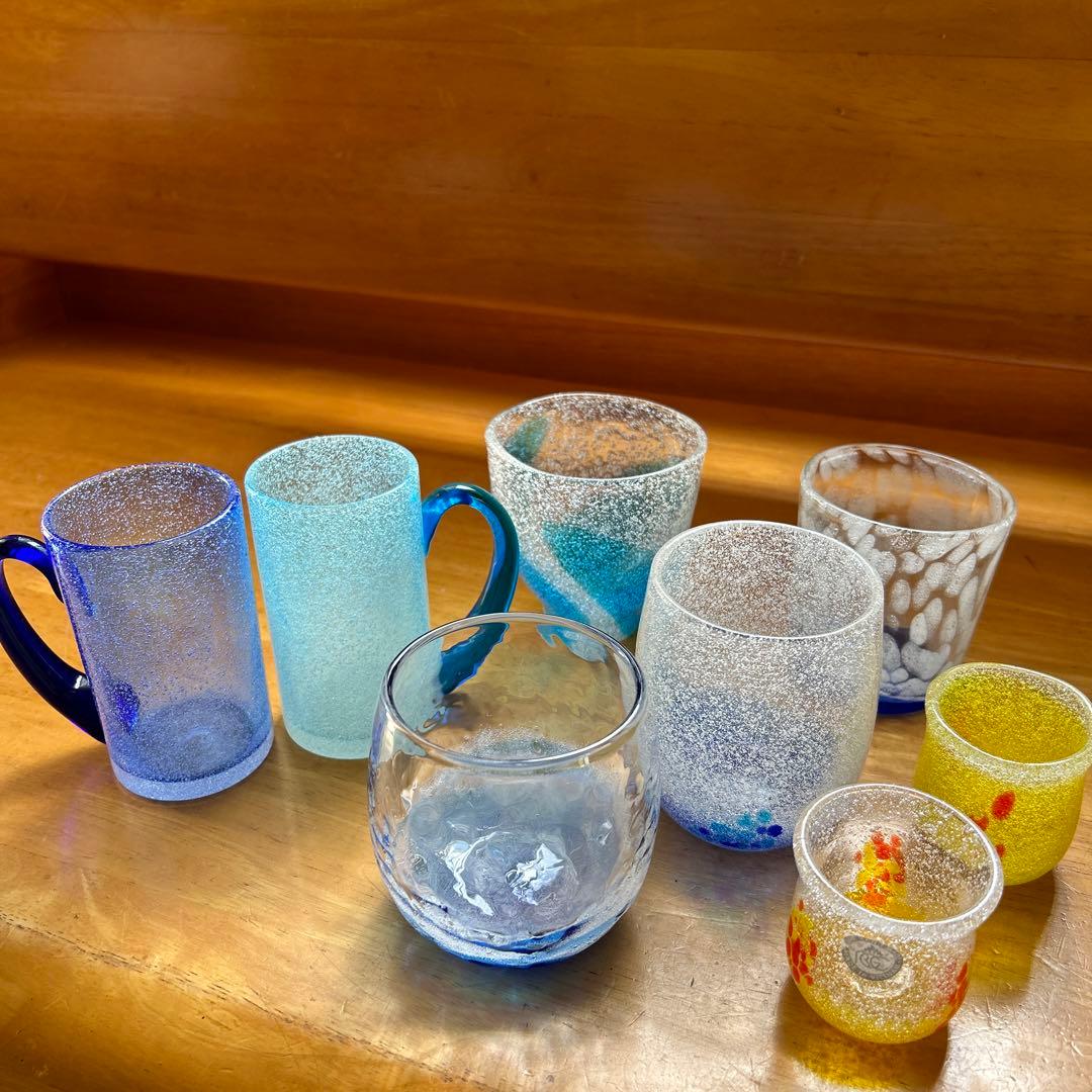 琉球ガラス製　コップ8個セット