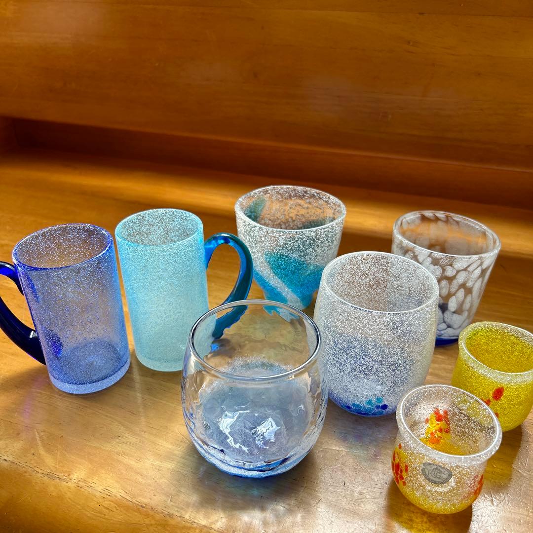 琉球ガラス製　コップ8個セット