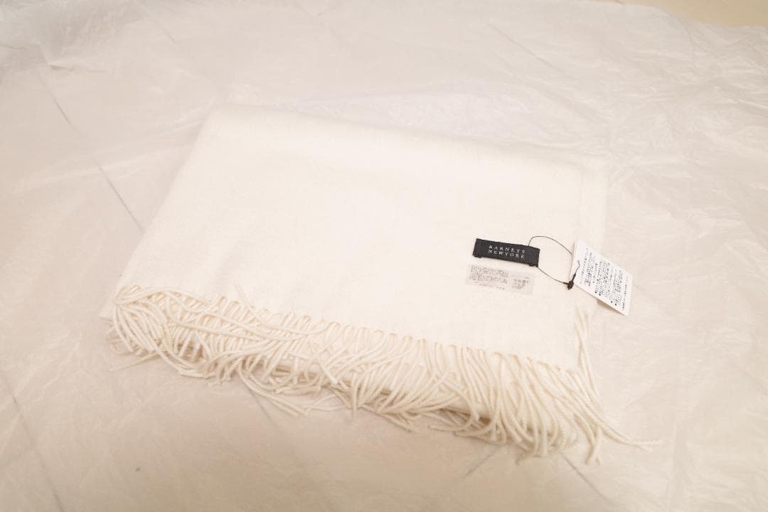新品BARNEYS NEW YORKカシミヤスカーフｌ 大判ストール アイボリー