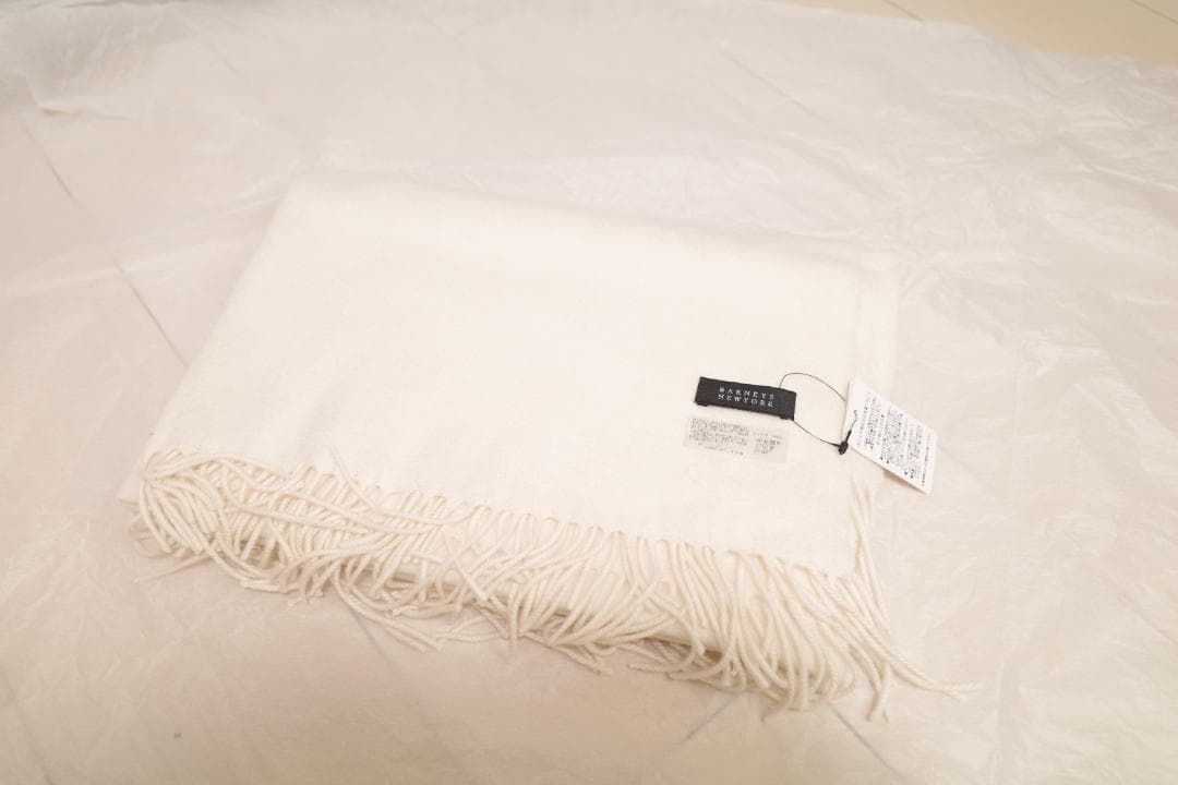 新品BARNEYS NEW YORKカシミヤスカーフｌ 大判ストール アイボリー