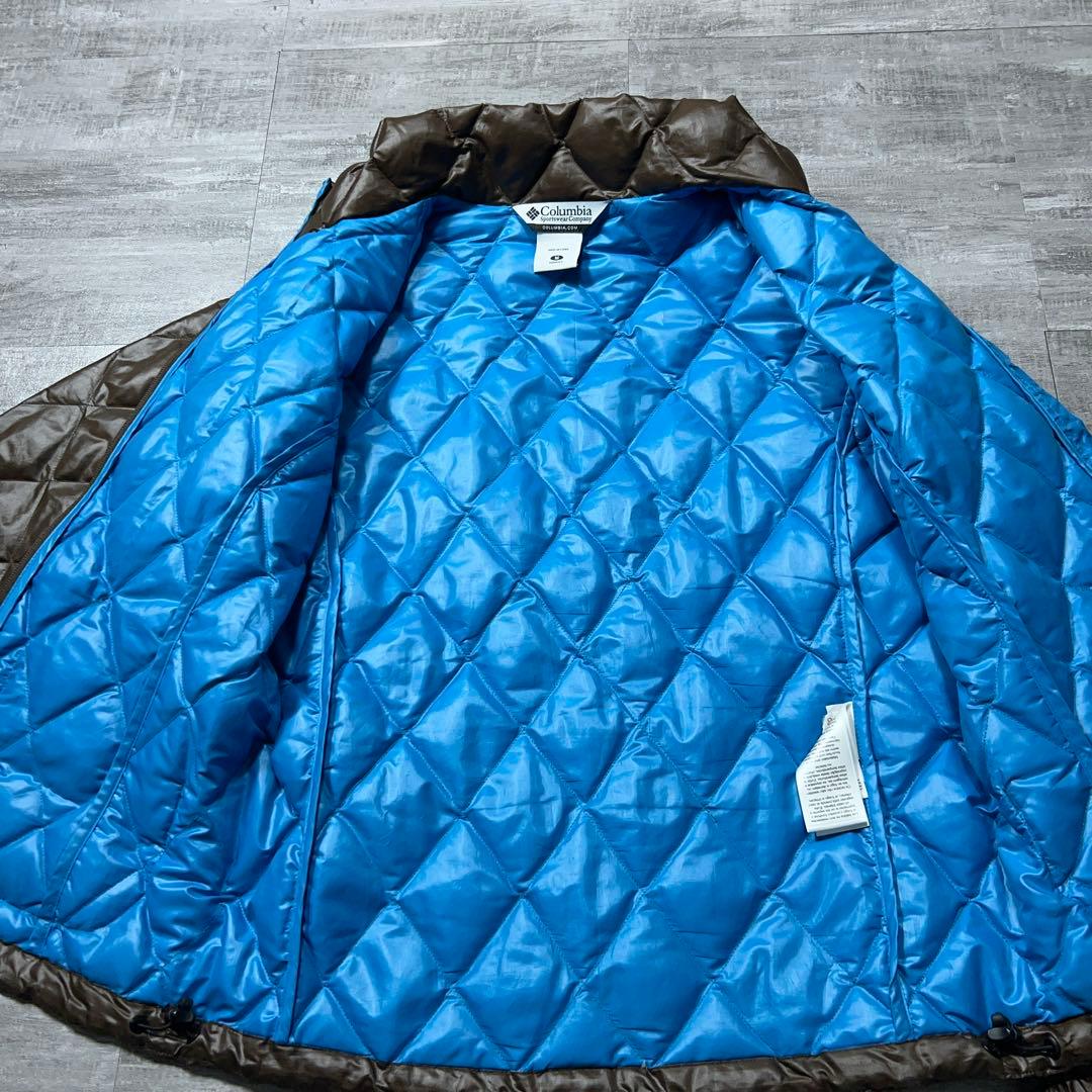 Y2K Columbia ダウンジャケット 光沢 キルティング 短丈 茶 M