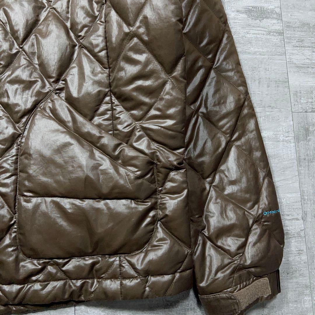 Y2K Columbia ダウンジャケット 光沢 キルティング 短丈 茶 M
