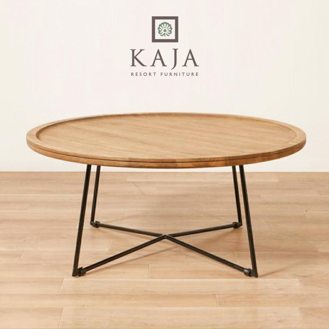 KAJA FARGO ラウンドコーヒーテーブル チーク家具