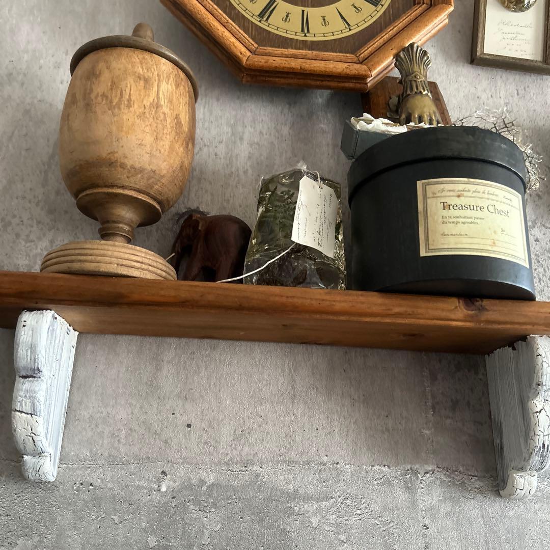 フレンチ シャビー 壁掛け ラック ウォールシェルフ