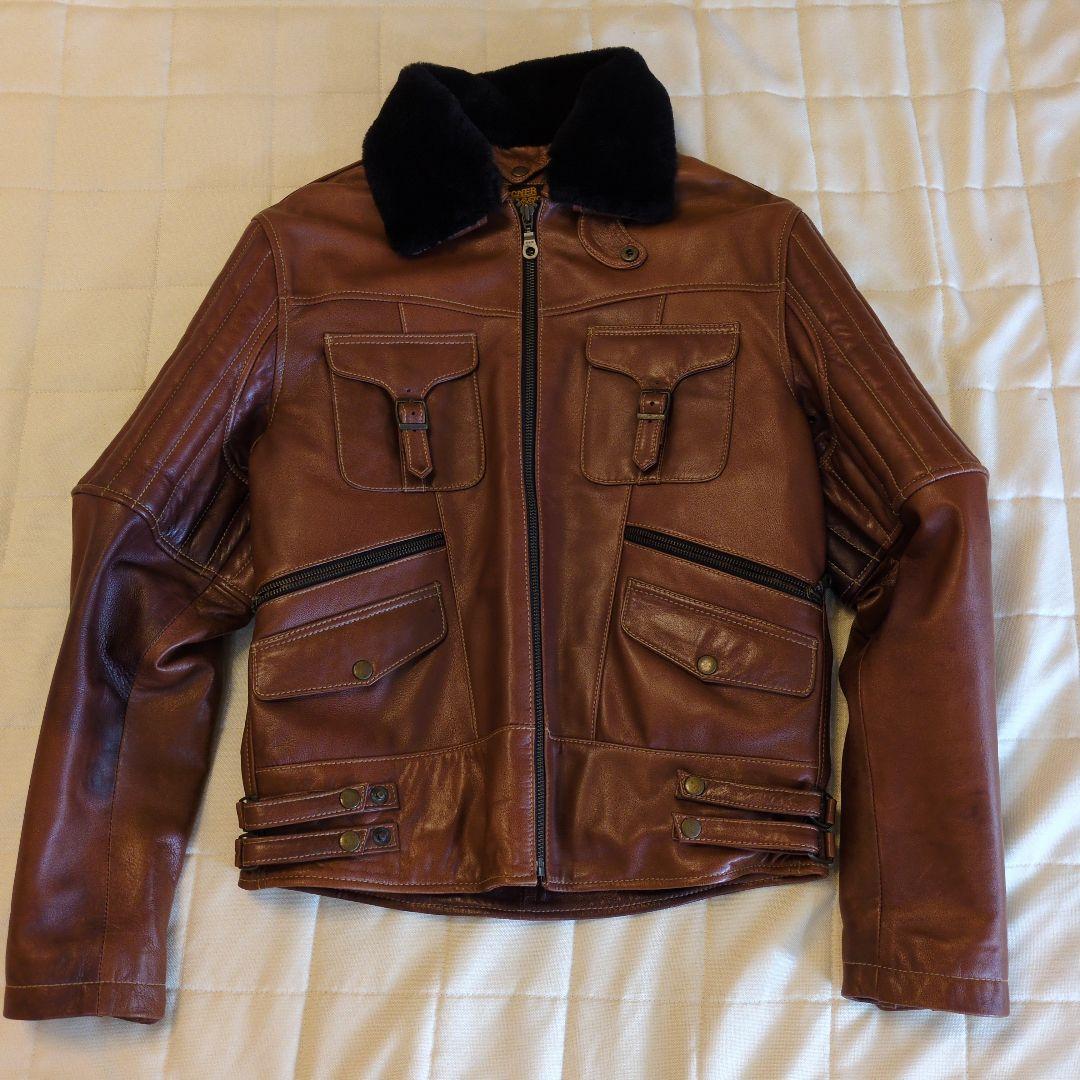 DEGNER CLASSIC BRAND ブラウンレザーライダースジャケット