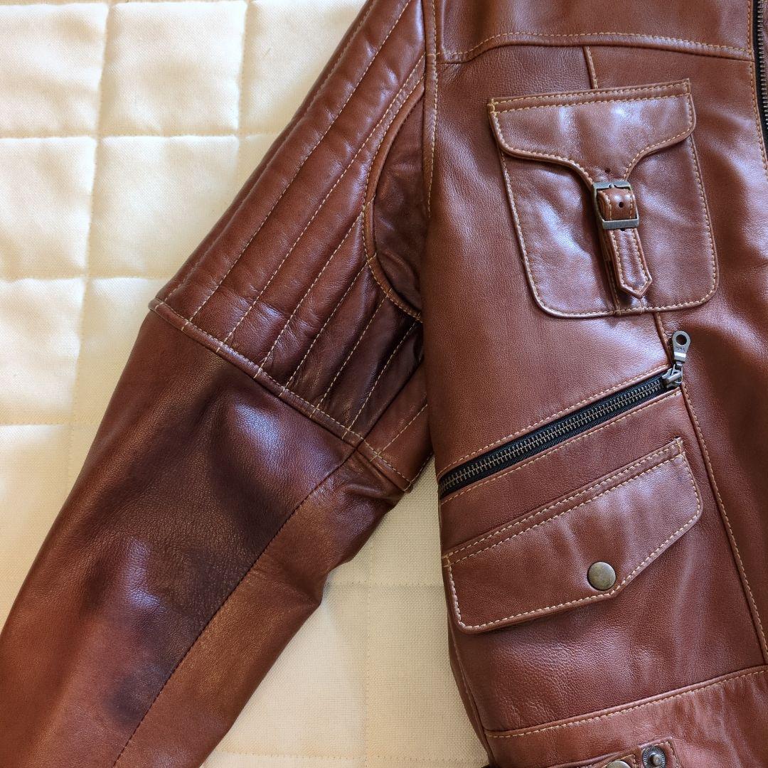 DEGNER CLASSIC BRAND ブラウンレザーライダースジャケット