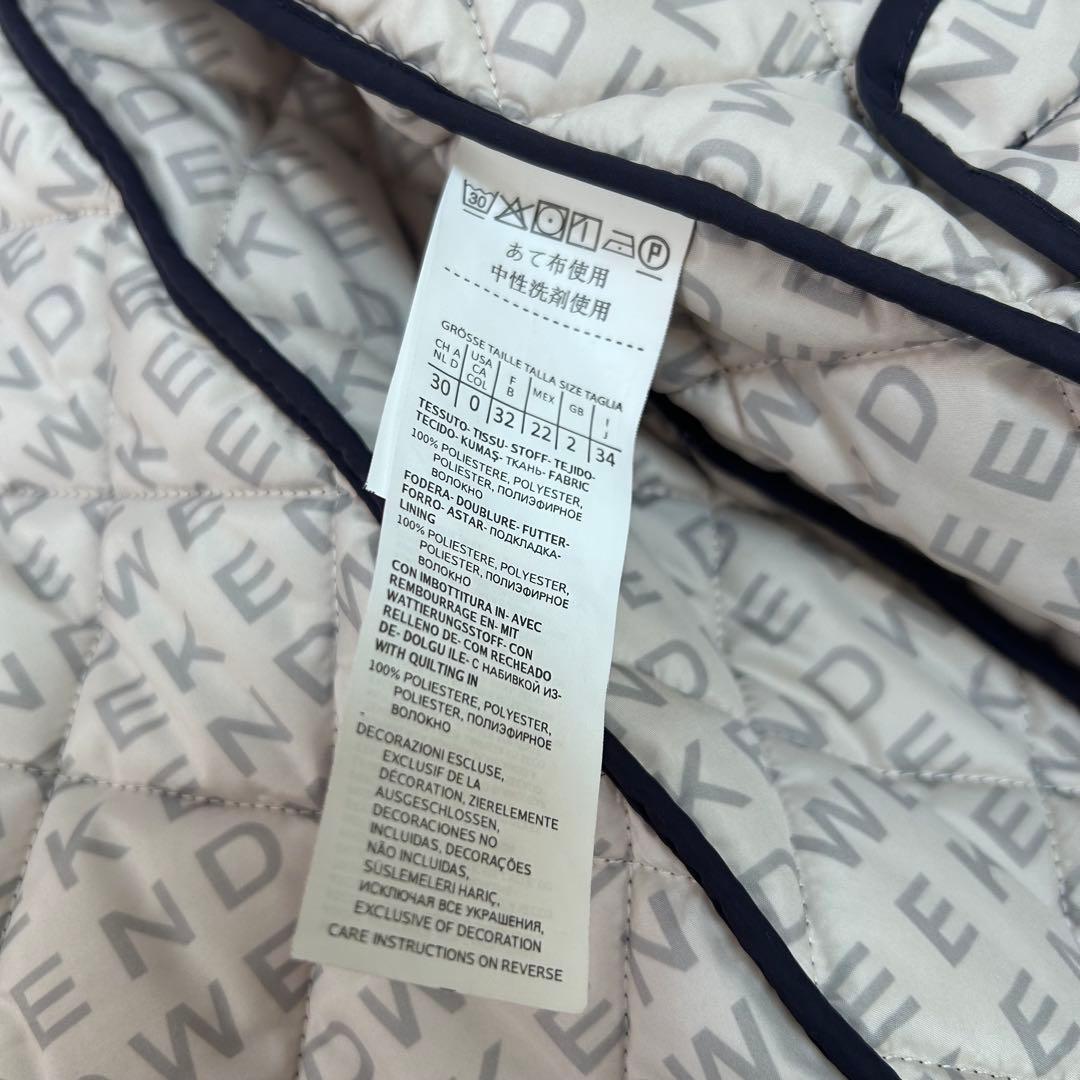 極美品✨マックスマーラ　キルティング　総ロゴ 総柄　フード　コート　ネイビー