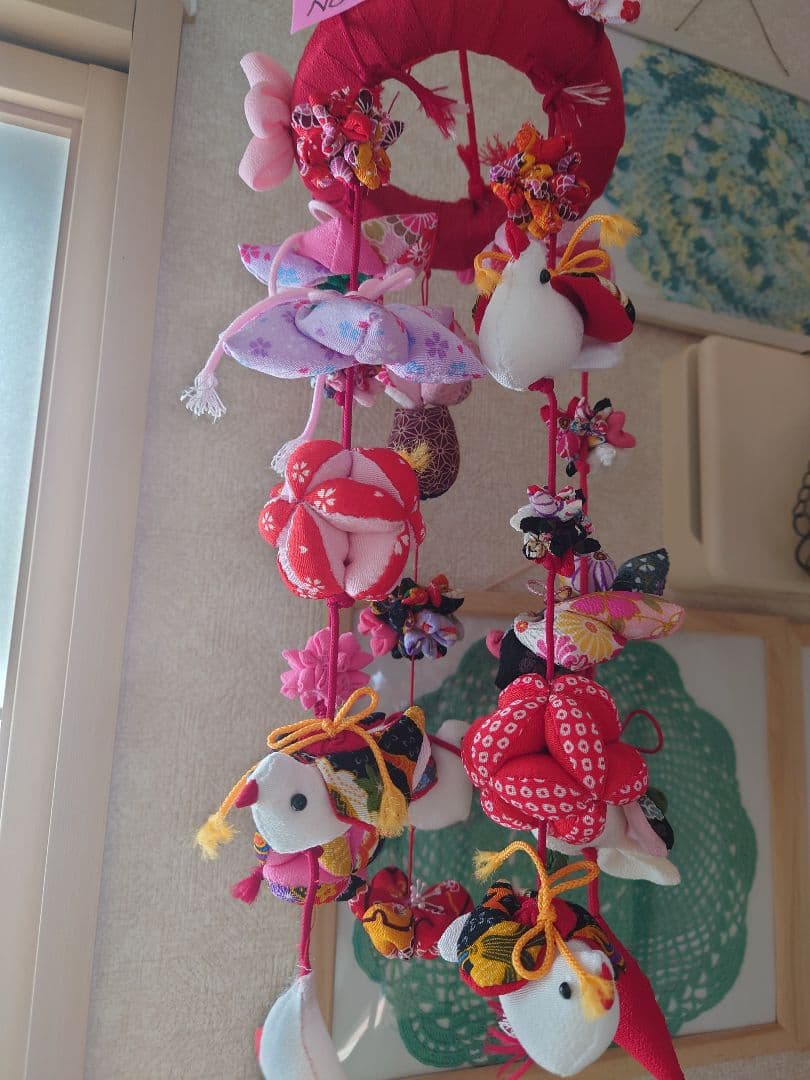 極美品　ハンドメイドひでばあちゃん作の縁起物のつるし雛　Ｎｏ．１