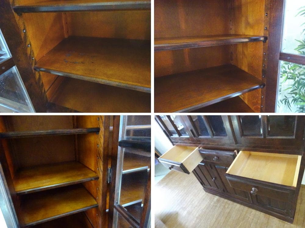 北海道民芸家具　HM165K　食器棚　カップボード　和モダン　定価44万円