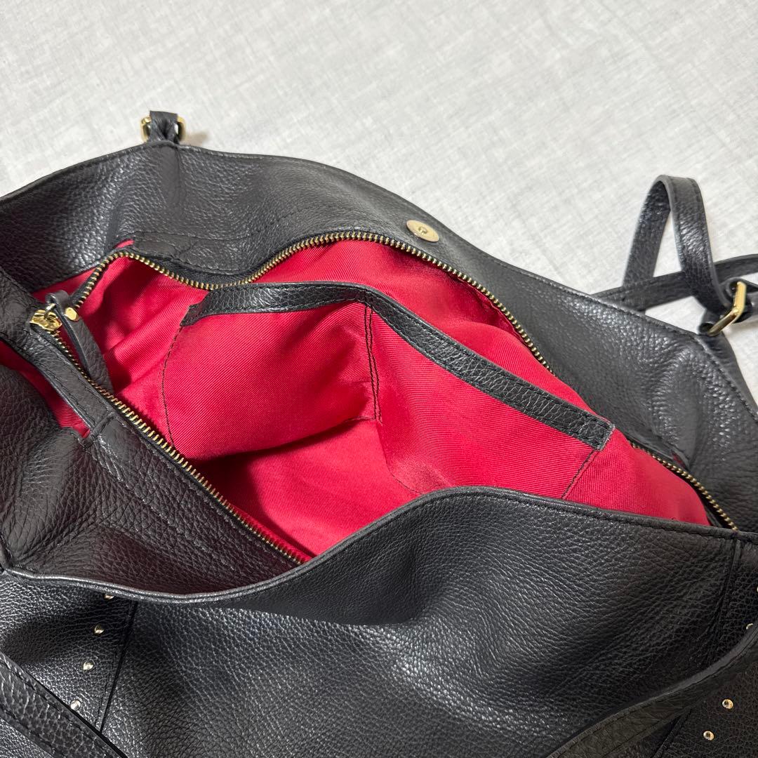 ジャンニキャリーニ トートバッグ 本革 ブラック イタリア製