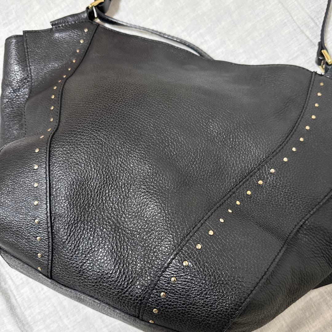 ジャンニキャリーニ トートバッグ 本革 ブラック イタリア製