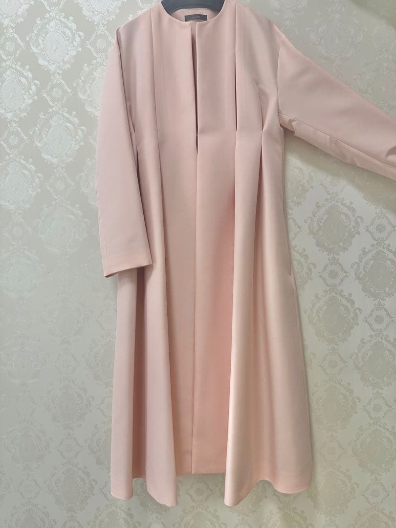 ヨーコチャンYOKOCHANベルト付きピンクロングコート