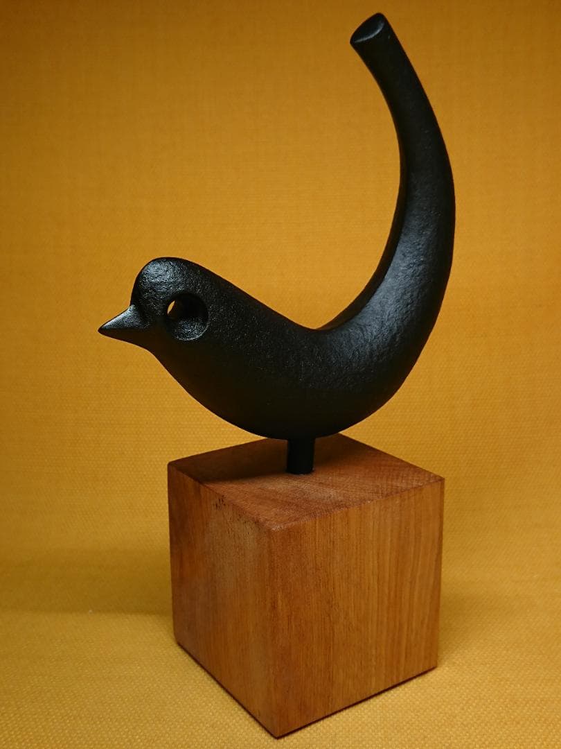 【美品】鳥　金属　彫像　オブジェ　置物　インテリア　工芸品　美術品　A3311