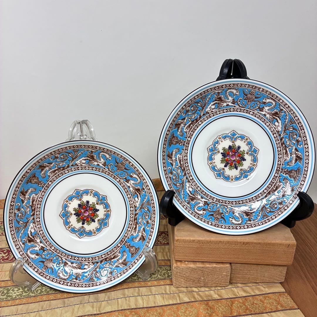 黒壺　ウェッジウッド フロレンティーンターコイズ カップ＆ソーサー　3客セット