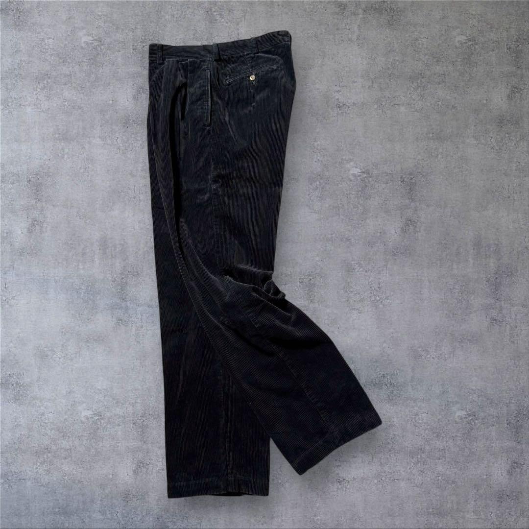 2322 古着90sポロバイラルフローレンコーデュロイパンツ太畝ANDREW黒