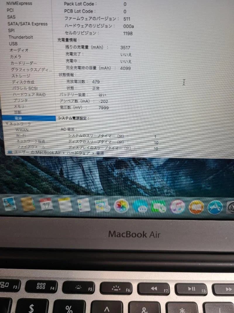 MacBook本体 MacBook Air Early 2015 A1465 Core i5