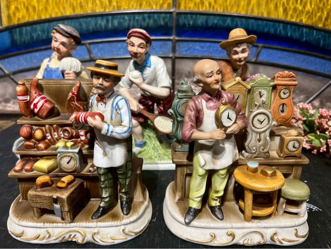 フィギュリン 陶器製 置物 インテリア ビンテージ アンティーク 5点セット