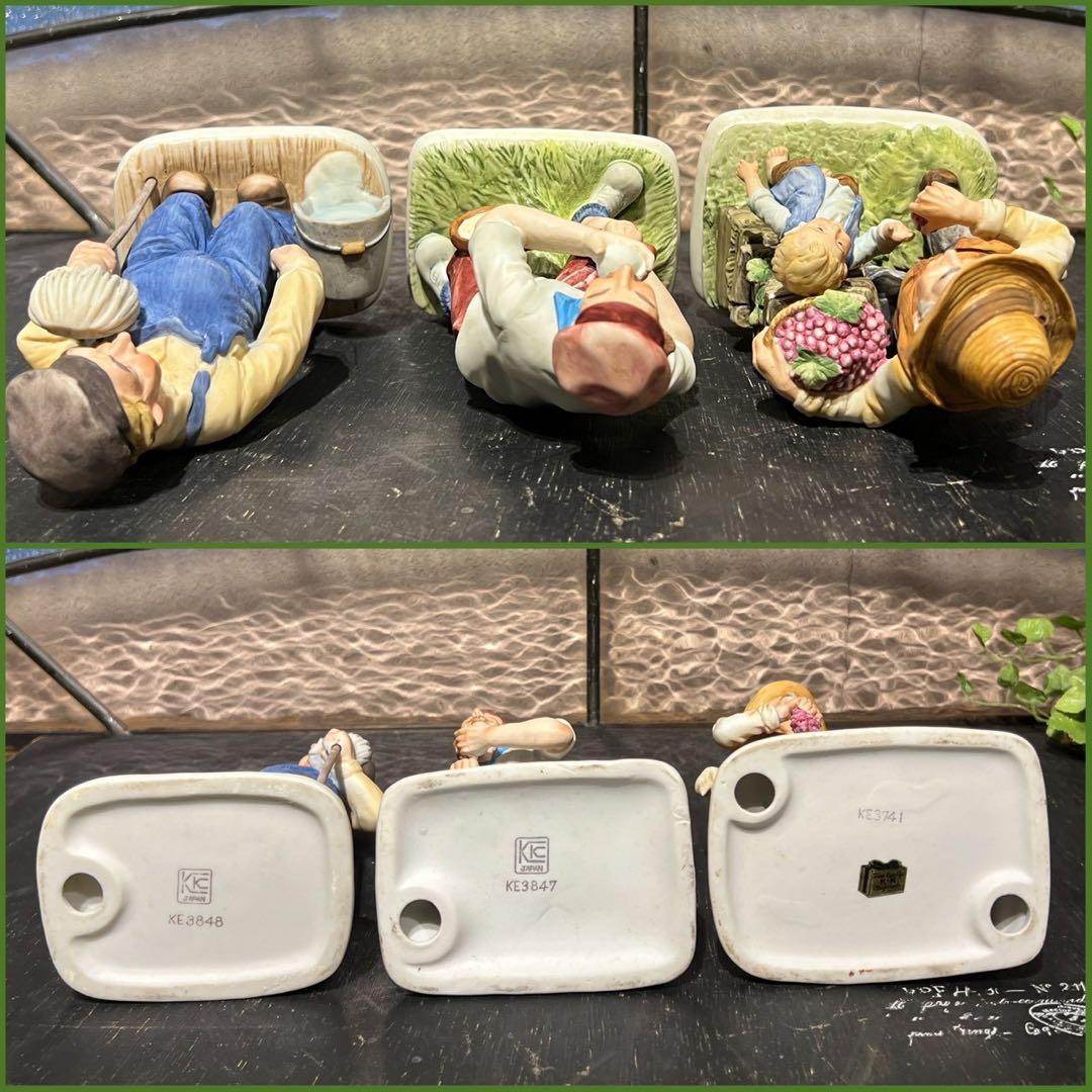 フィギュリン 陶器製 置物 インテリア ビンテージ アンティーク 5点セット