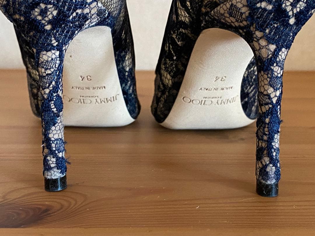 お値下げ　美品　ジミーチュウ　レースパンプス