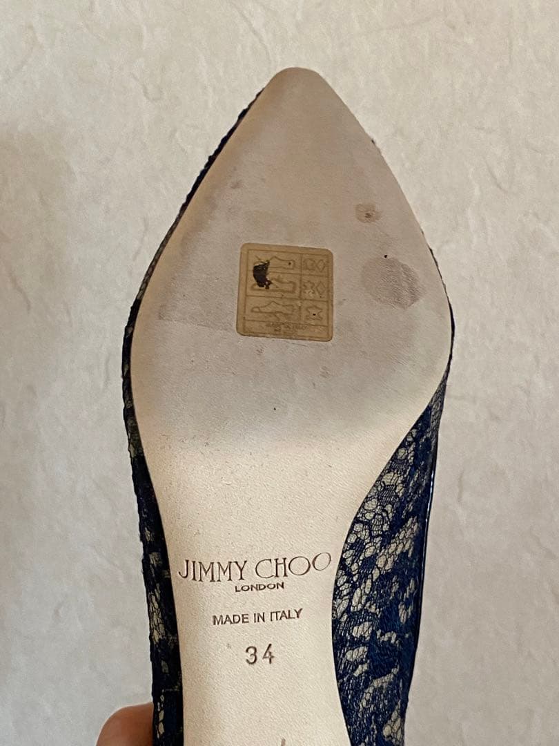 お値下げ　美品　ジミーチュウ　レースパンプス
