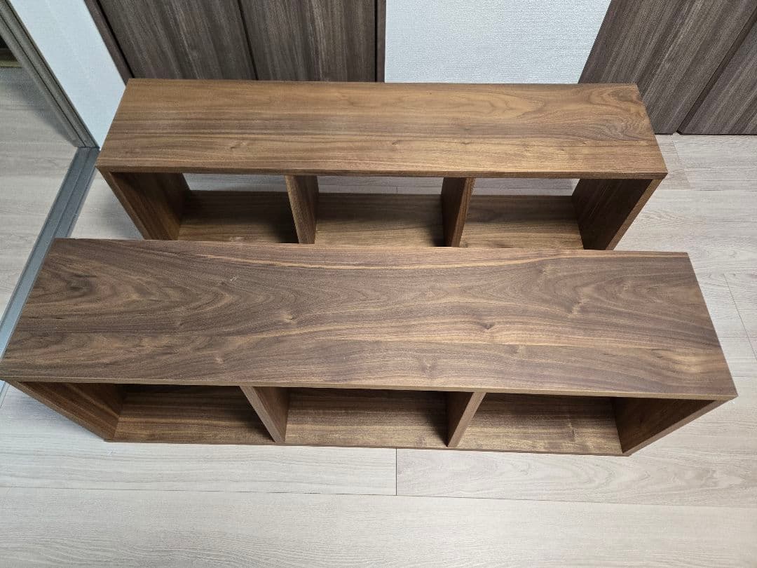 無印良品 スタッキングシェルフ3段×2列＋3段用側板(天板仕様穴非貫通タイプ)