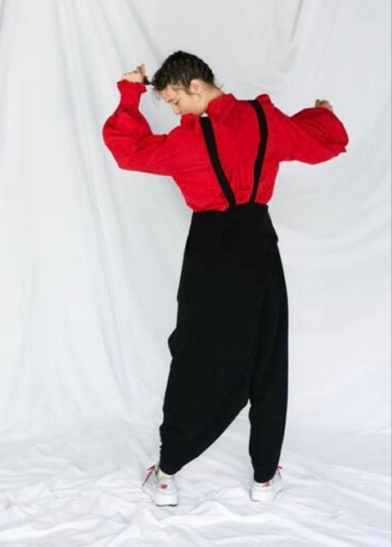 ENFOLD エンフォルド ダブルサテン サルエルサロペット 38