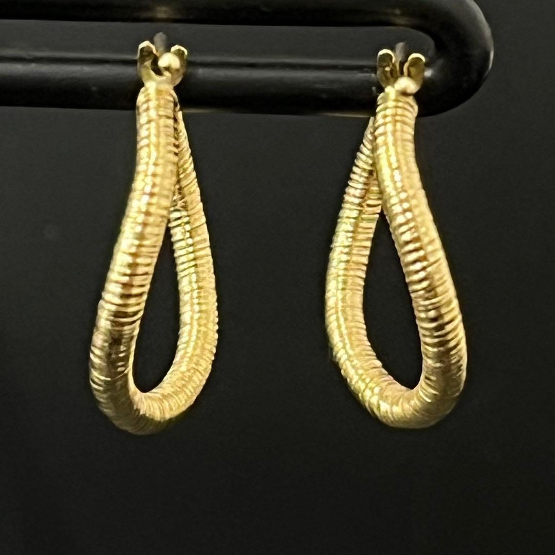 (C020502)750 K18 YG フープピアス アクセサリー レディース