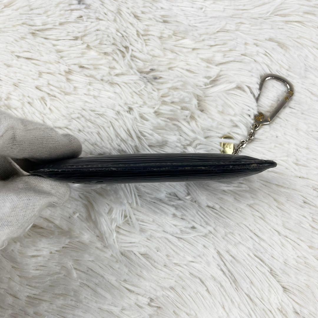 極美品 ルイヴィトン レザー ケース キーリング付き ファスナー 黒
