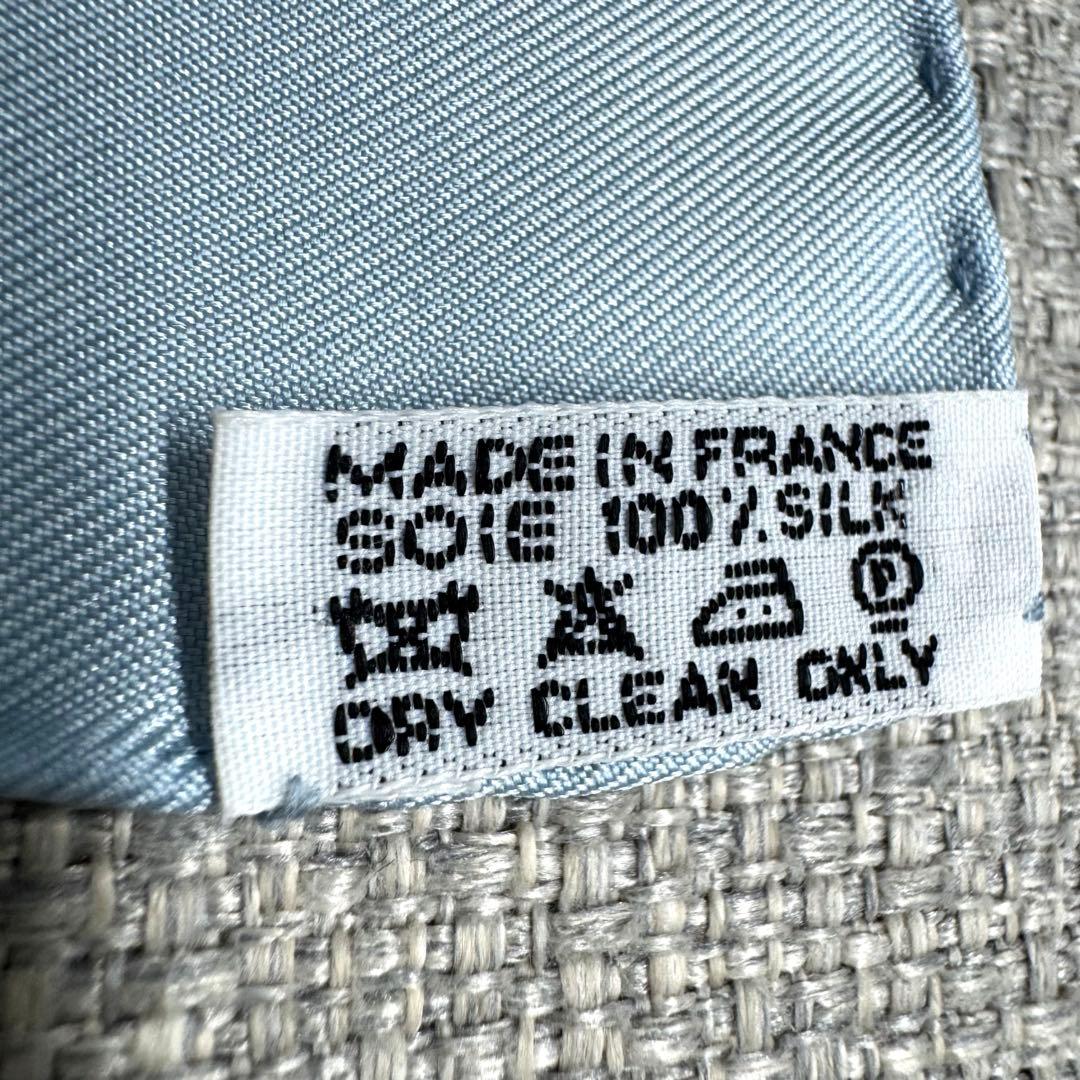 エルメス　カレ40 スカーフ　プチカレ　シャンティイ城　馬の博物館 ブルー