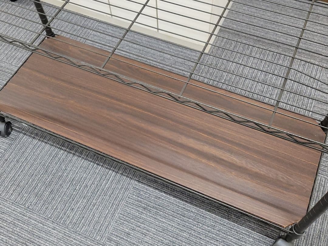 【ワケアリ】 ルミナスノワール スチールラック ５段 リバーシブル天板付き