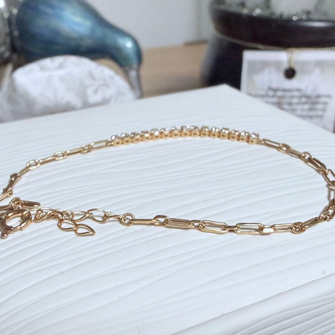 新品同様！ K18 D0.31ct 18cm ダイヤモンド クリップ テニス