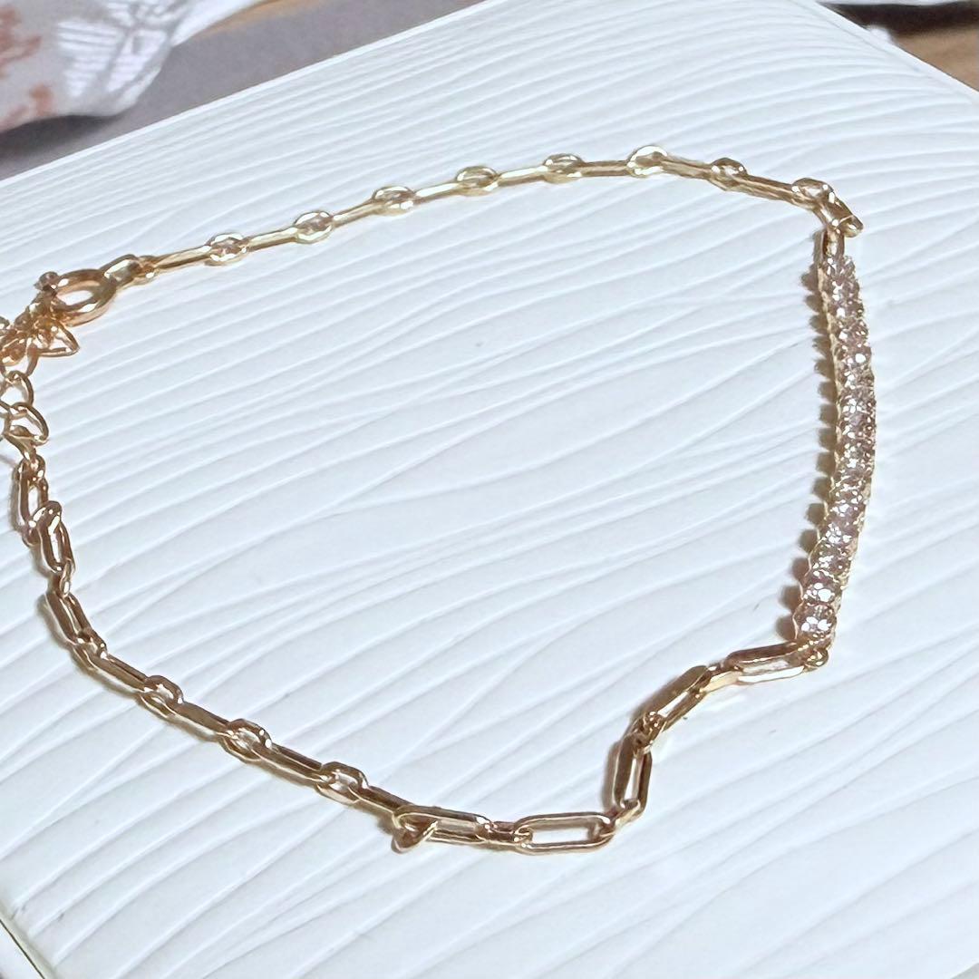 新品同様！ K18 D0.31ct 18cm ダイヤモンド クリップ テニス