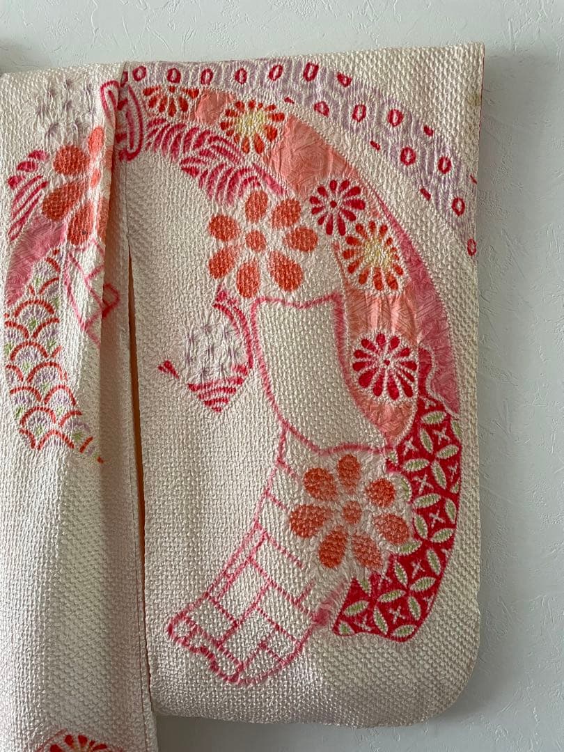 七五三　7歳　正絹　総絞りのお着物セット　大寸作り帯