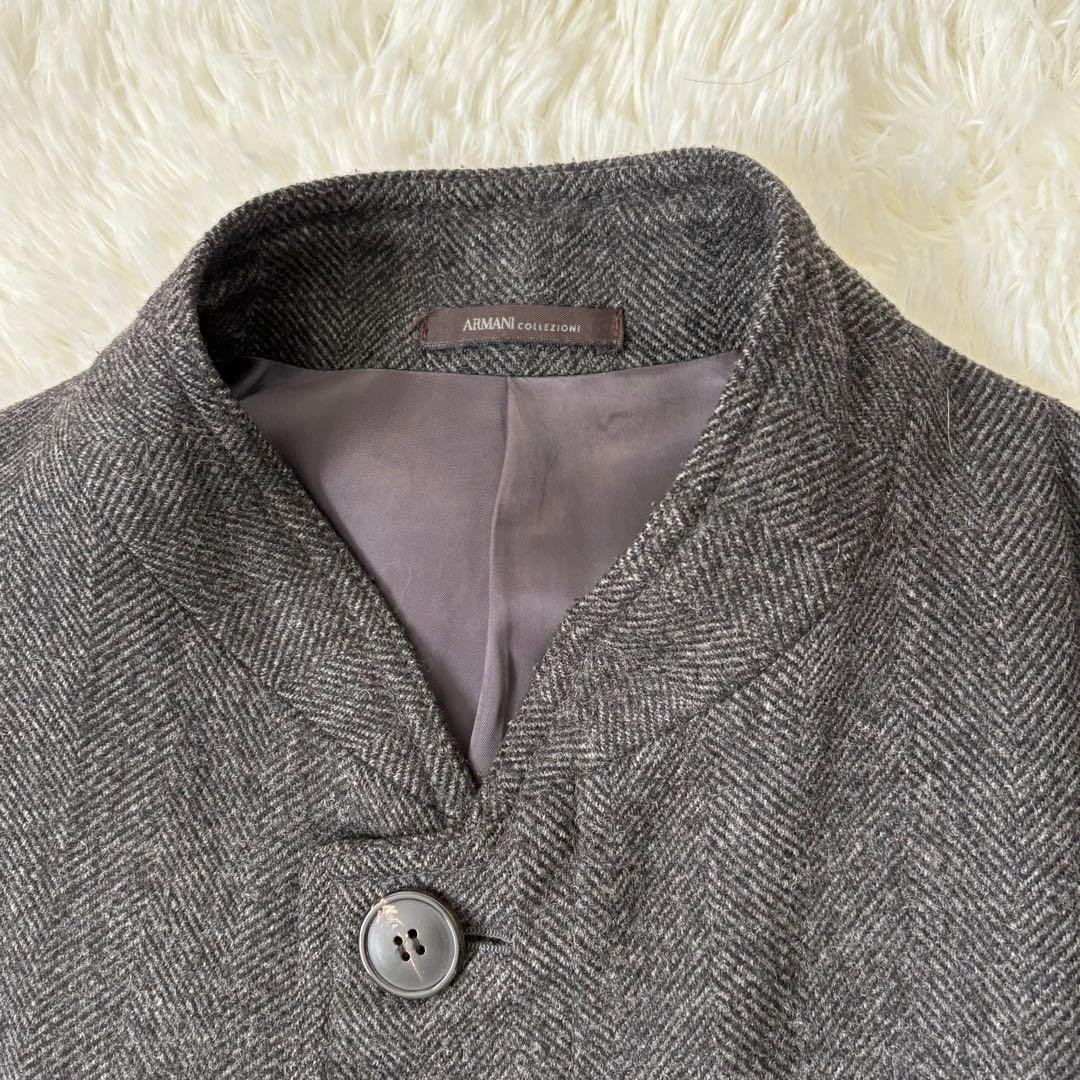 美品☆アルマーニ　コレツィオーニ　マオカラー　ロングコート　大きいサイズ　XXL