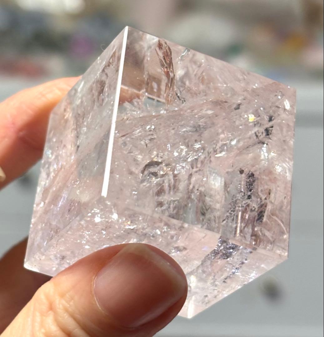 レア　高品質　ピンククォーツ　キューブ　ピンクアゼツライト