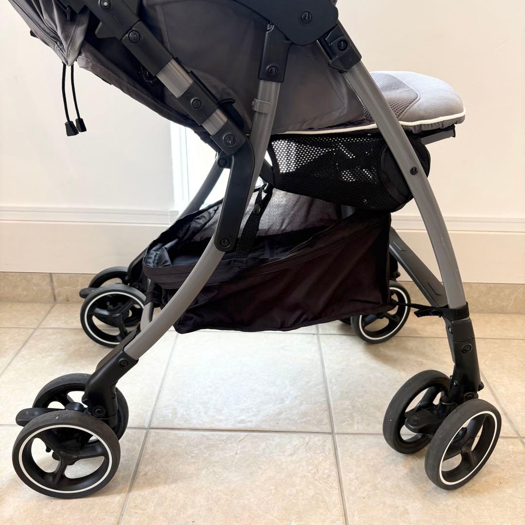 【美品】 Aprica ラクーナ クッション ベビーカー グレー 両対面式 A型