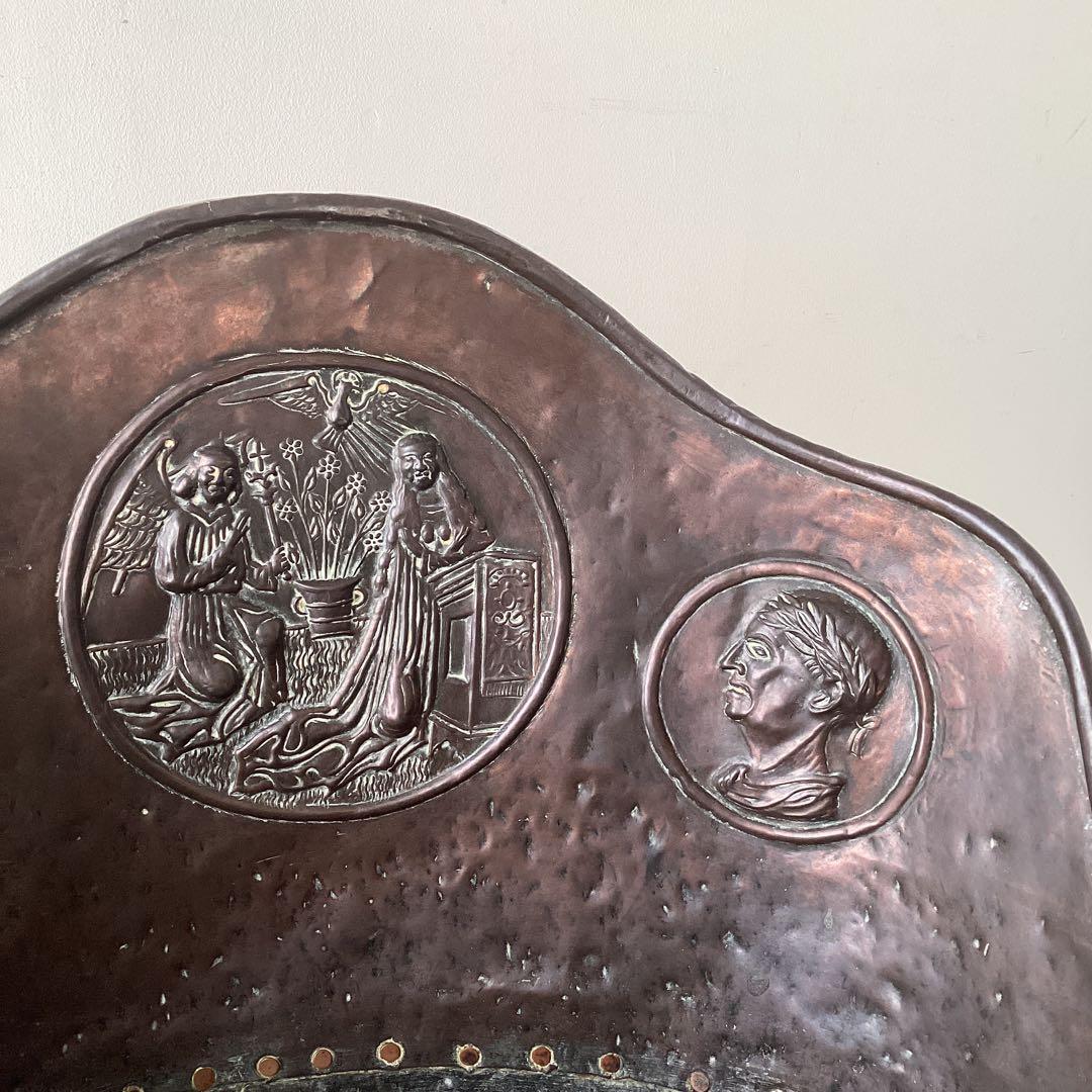 大きな銅製アンティークバケツ　傘立て　装飾レリーフ　Grape Hod フランス