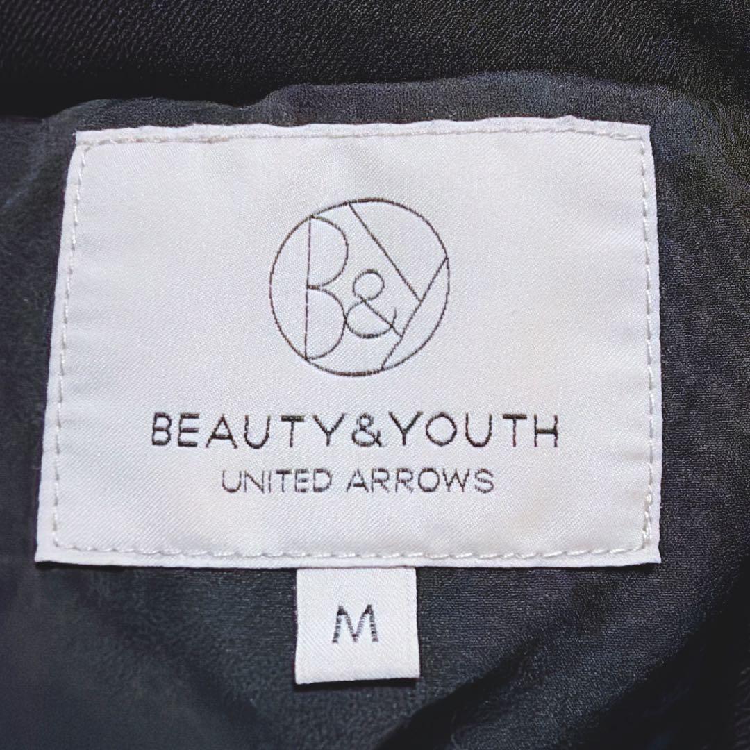 美品＊ビューティ&ユース 2way ショール フード ウール混 ダウンジャケット