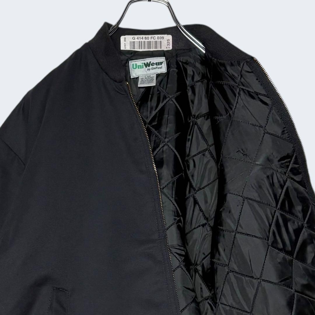 美品 USA古着 ワークジャケット ジップアップブルゾン 黒 L ジャンパー