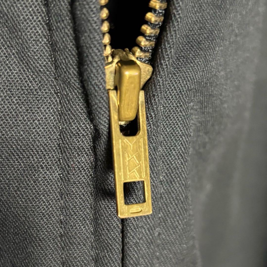 美品 USA古着 ワークジャケット ジップアップブルゾン 黒 L ジャンパー