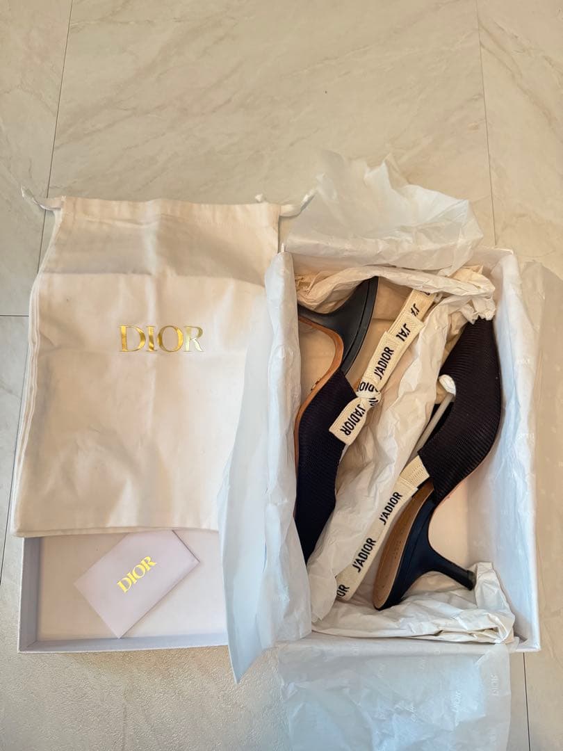 DIOR ポインテッドトゥ スリングバックパンプス　39